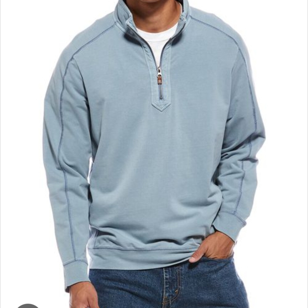 Tommy Bahama Men's Light Blue Zip-Up Sweater